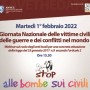 Stop bombe sui civili, l'iniziativa dell'ANVCG per la Giornata Nazionale delle Vittime Civili delle Guerre