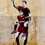 Street artist Laika torna a Testaccio con un murales dedicato alla Conference League
