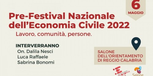 Festival Nazionale dell’Economia Civile, a Reggio Calabria primo evento di avvicinamento