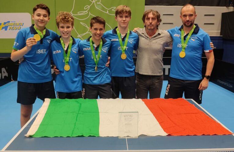 Tennistavolo, Italia Under 15 maschile è Campione d’Europa