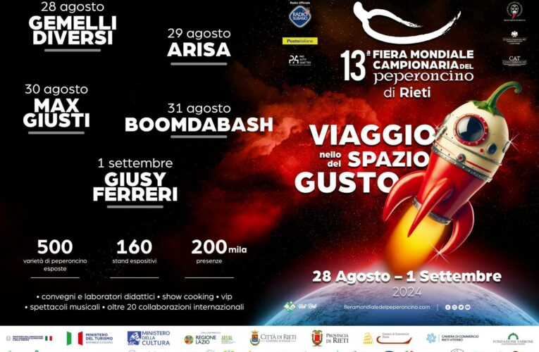 Rieti, il 28 agosto apre la Fiera Mondiale Campionaria del Peperoncino