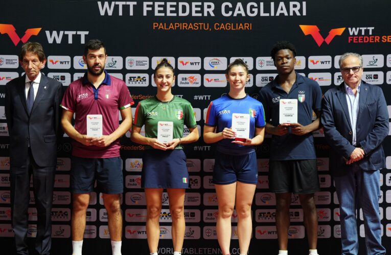 Tennistavolo, WTT Feeder Cagliari: Oyebode e Monfardini si aggiudicano il doppio misto