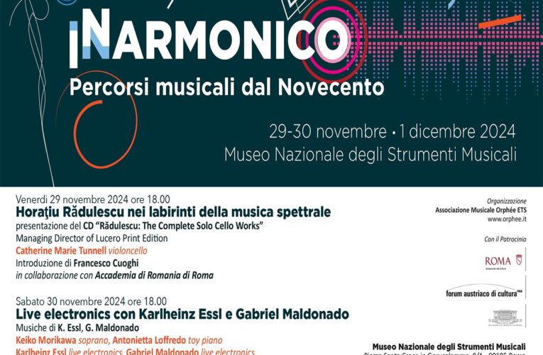 Roma, il 29 novembre prende il via “Inarmonico”