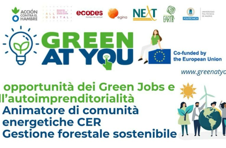 Green at You le opportunità dei green jobs per lo sviluppo aziendale e per l’occupabilità